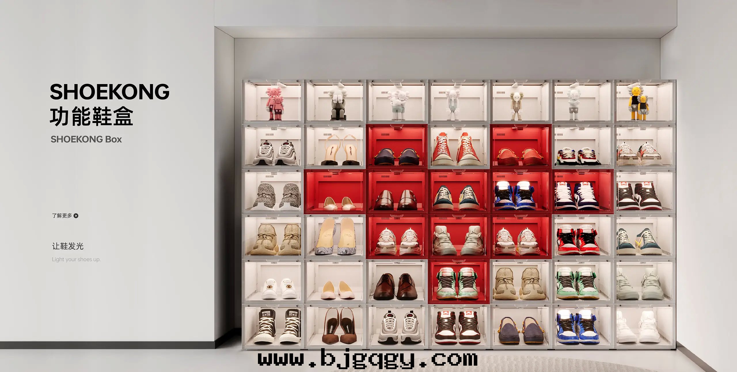 鞋(xié)盒-可(kě)以(yǐ)阵(zhèn)列放(fàng)置，內(nèi)置照明(míng),去(qù)味防黴模块(kuài)，多(duō)色(sè)可(kě)選