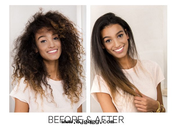 DAFNI直(zhí)发梳，智能(néng)小黑(hēi)梳，不(bù)傷发，梳前(qián)梳後(hòu)对(duì)比